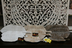 NEW Balinese Hand Carved Wooden Banana Leaf Platter - 3 sizes available.