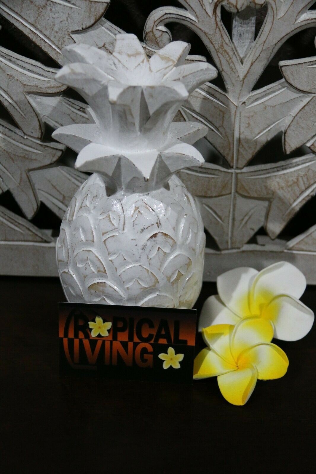 NEW Hand Carved Wooden Pineapple Decor - BOHO Style  -  3 Colours Available