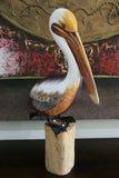 NEW Balinese Hand Carved & Crafted Pelican Sculpture AMAZING - Bali Bird Art