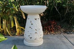 NEW Balinese Frangipani Hand Crafted Bird Bath - Bali Garden Art  Bali Bird Bath