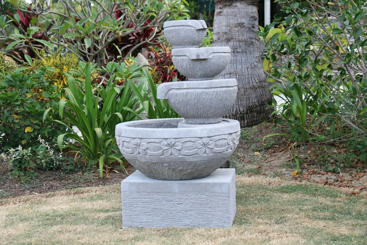 Bali Cascading Frangipani Style Water Feature - Balinese Garden Water Feature