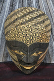 NEW Hand Carved Wooden Wall Hung Batik Style Mask - Bali Batik Mask