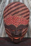 NEW Hand Carved Wooden Wall Hung Batik Style Mask - Bali Batik Mask