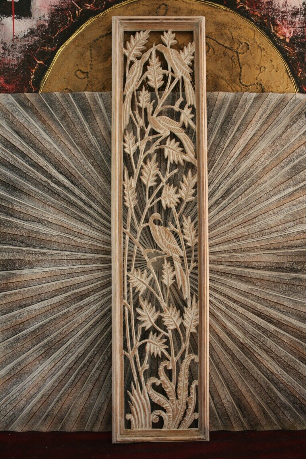 Balinese Carved MDF/Wood Bird / Tropical Wall Panels - Bali Tropical Wall Art