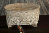 NEW Balinese Hand Crafted Woven Open Basket w/Rattan & Shell Trim - 3 Sizes Avai