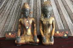 Set of 2 NEW Balinese Wedding Couple Resin Sculptures - Bali Home Decor