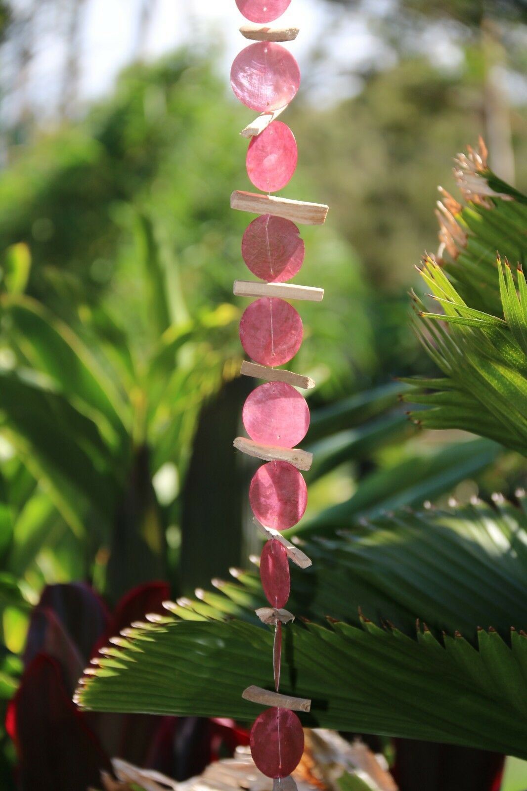 NEW Balinese Capiz Shell with Stick Hanging Strand / Mobile - MANY COLOURS