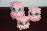 NEW Balinese Hand Carved Set 3 Owls - Wood Carved Bali Animals - 7 Colours Avail