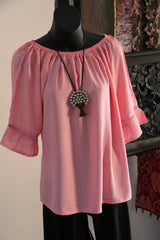 NEW Bali Peasant Style Top 4 Colours Avail - Very Pretty Top - Balinese Clothing