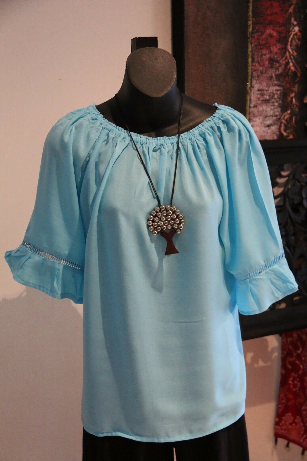 NEW Bali Peasant Style Top 4 Colours Avail - Very Pretty Top - Balinese Clothing