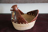 NEW Balinese Rattan / Clay Chicken Open Basket - Rattan Chicken Egg Basket GORGE