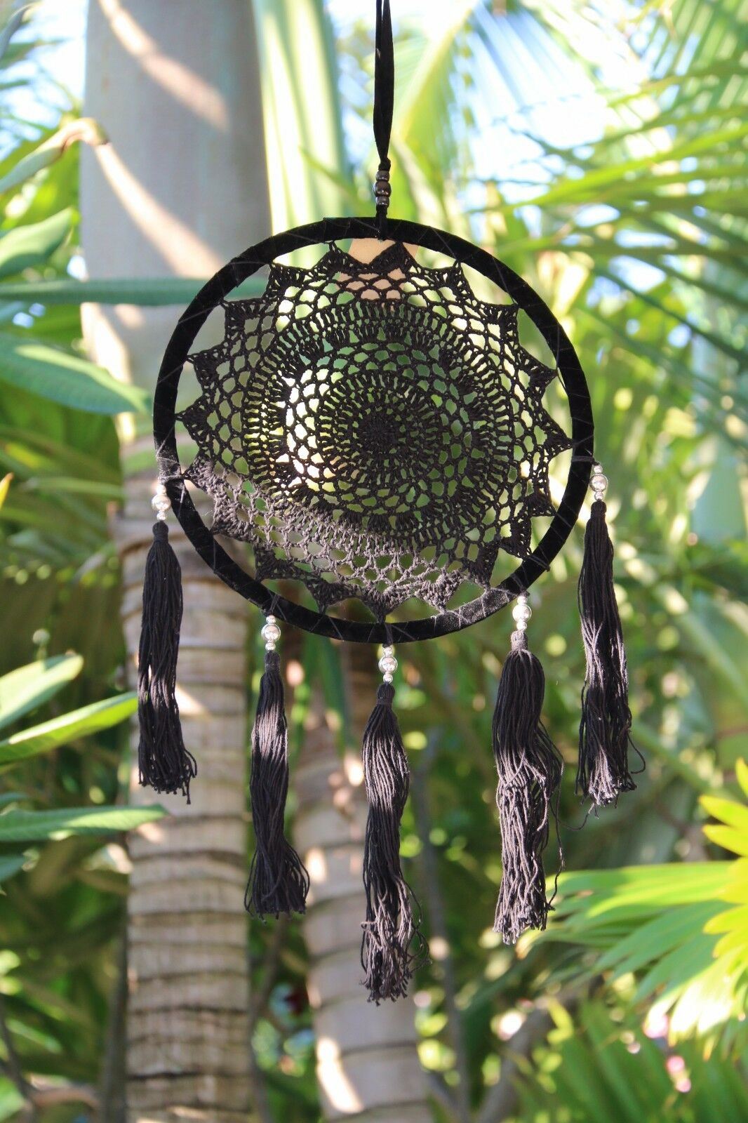 NEW Bali Dream Catcher - Crochet, Tassels & Beads Trim - 5 Colours