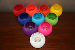 NEW Balinese T-Light or Votive Candle Holder - MANY COLOURS - Glass Insert