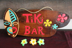 NEW Hand Crafted & Carved TIKI BAR Sign - Bali Bar Sign - Tropical Island Bar