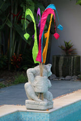 NEW 1m Bali Umbul Flags with Pole - Bali Flag Table Decor - 11 Colours