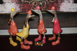 NEW Balinese Hand Carved & Crafted Wooden Rice Paddy Duck with Hat & Shoes!!