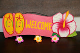 NEW Bali Hand Crafted WELCOME Sign -  Many Colours - Tropical Design FREEPOST!!
