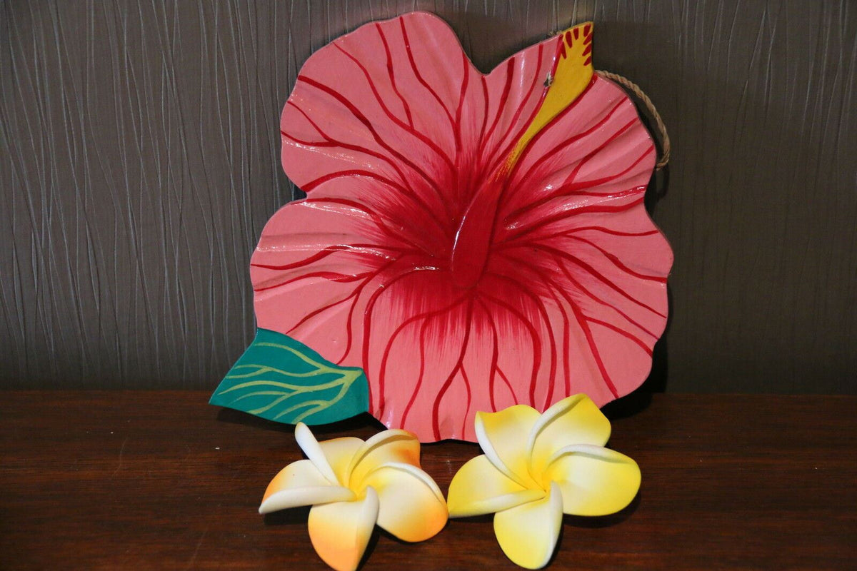 NEW Hand Crafted Balinese MDF Hibiscus Flower - Bali Wall Art