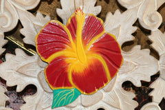 NEW Hand Crafted Balinese MDF Hibiscus Flower - Bali Wall Art