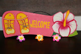 NEW Bali Hand Crafted WELCOME Sign -  Many Colours - Tropical Design FREEPOST!!