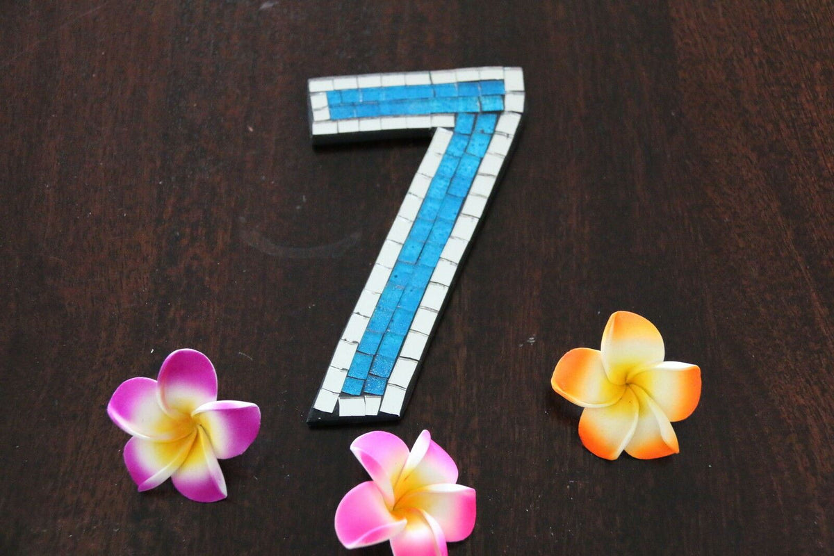 NEW Balinese Mosaic House Number - Choose from 1-0 - Mosaic House or Unit Number