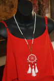 NEW Hand Crafted Dream Catcher Necklace BLACK or WHITE  Perfect Inexpensive Gift