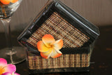 NEW Hand Made Balinese Set 10 Coasters with Holder - 3 COLOURS AVAILABLE