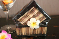 NEW Hand Made Balinese Set 10 Coasters with Holder - 3 COLOURS AVAILABLE