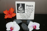 Brand New Balinese Free Standing BUDDHA PEACE Affirmation Plaque