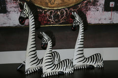 NEW Balinese Hand Carved Zebra - Wooden Bali Animals - Wooden Zebra - 3 SIZES