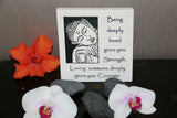 Brand New Balinese Free Standing BUDDHA COURAGE Affirmation Plaque