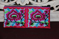 NEW Balinese Embroidered Make-Up Purse / Accessories Bag - MANY COLOURS