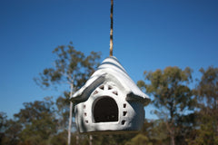 Balinese Hand Crafted Hanging Bird House Feeder - Hanging Fairy Tree House