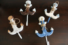 NEW Bali Hand Crafted Wall Hung Anchor Hook -  4 Colours Available