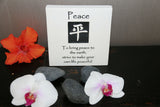 Brand New Balinese Free Standing PEACE Affirmation Plaque