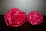 NEW Balinese / Set 3 Food Baskets with Net Cover - Bali Set 3 Net Covered Basket