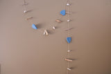 NEW Balinese Wooden Heart Mobile / Hanging / Garland w/- Driftwood & Pebble Trim