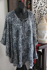 Balinese Short Kaftan - Short Dress / Long Top - MANY COLOURS AVAIL - One Size