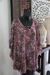 Balinese Short Kaftan - Short Dress / Long Top - MANY COLOURS AVAIL - One Size