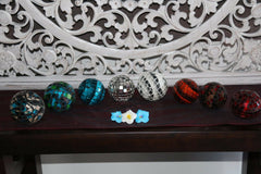 NEW Hand Crafted Balinese Mosaic Decor Ball - MANY COLOURS - Bali Homewares