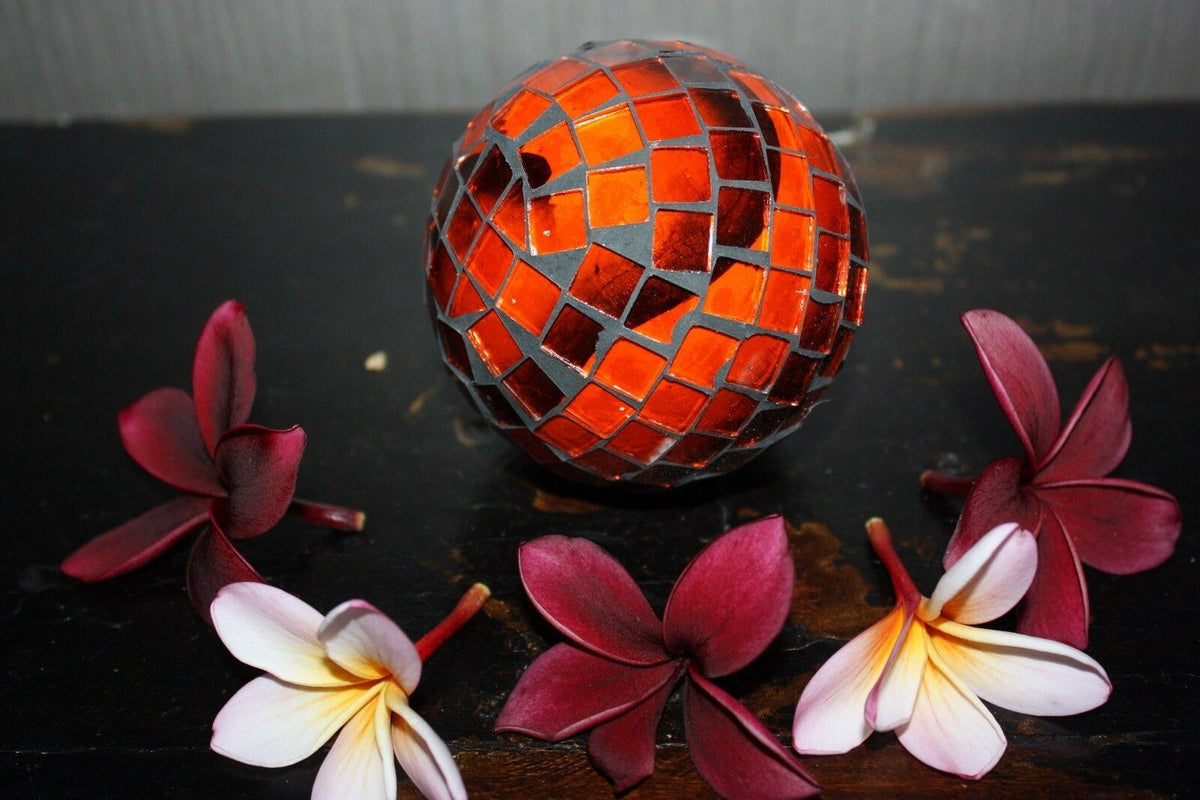 NEW Hand Crafted Balinese Mosaic Decor Ball - MANY COLOURS - Bali Homewares