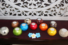 NEW Balinese Capiz Shell T-Light Ball Candle Holder - MANY COLOURS - Bali Candle