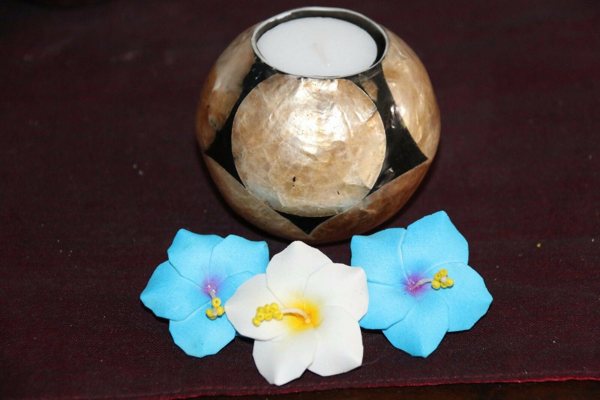 NEW Balinese Capiz Shell T-Light Ball Candle Holder - MANY COLOURS - Bali Candle