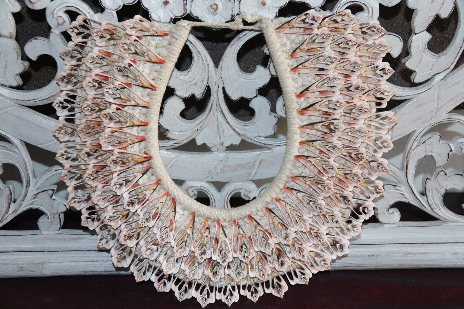 Indigenous Crafts Using Shells Example NEW Hand Crafted Balinese Shell Tribal Neck Piece - Primitive Shell Ar ...