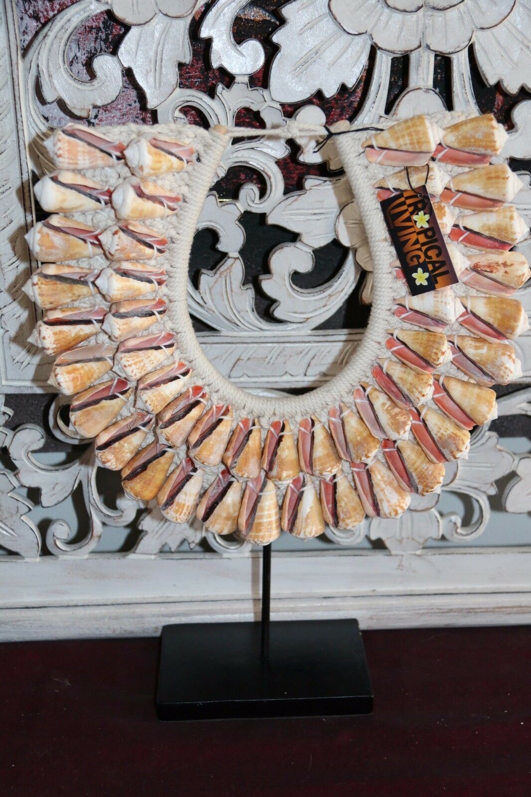 NEW Hand Crafted Balinese Shell Tribal Neck Piece - Primitive Shell Art - BOHO A