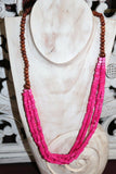NEW Hand Crafted Wooden Bead Necklace - MANY COLOURS - Perfect Inexpensive Gift