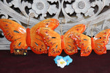 NEW Bali Hand Crafted Metal Set 3 Butterflies  - Balinese Butterfly Metal Art