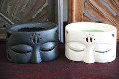 NEW Buddha Face Oil or Wax Warmer - Black or White Buddha Oil or Wax Burner