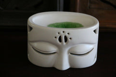 NEW Buddha Face Oil or Wax Warmer - Black or White Buddha Oil or Wax Burner