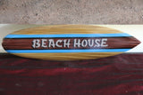 NEW Bali Handmade Woodie Surfboard BEACH HOUSE Sign - Bali Beach Surfboard Sign